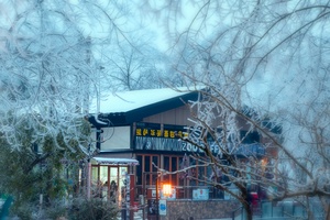 雪中的山顶洋餐厅